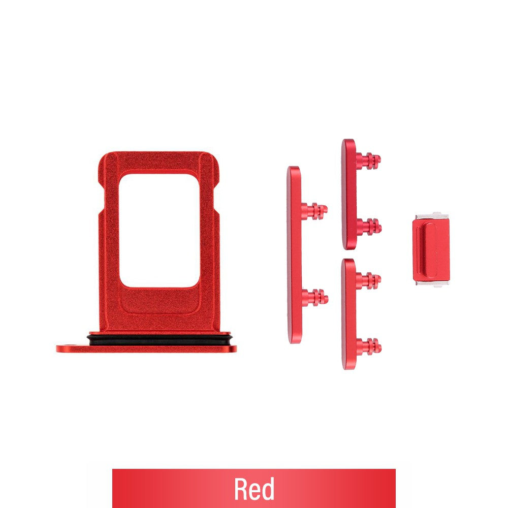 Single SIM Card Tray and Side Button for iPhone 12-Red Single SIM Card Tray and Side Button for iPhone 12-Red